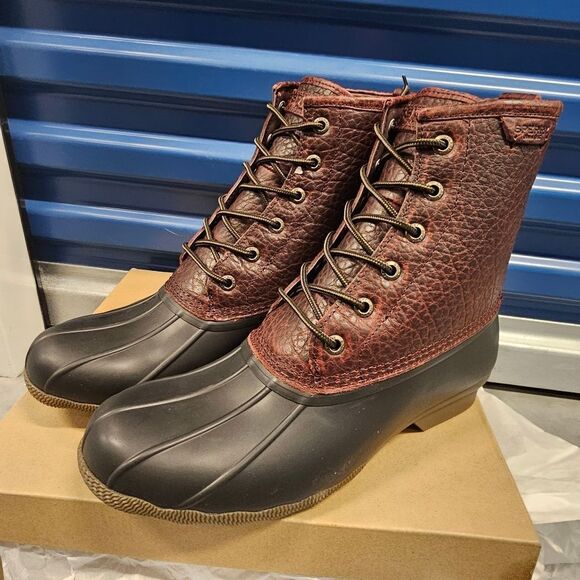 Sperry Mens Saltwater Duck Boot Blk/Amaretto Size 9.5 New - Picture 6 of 9